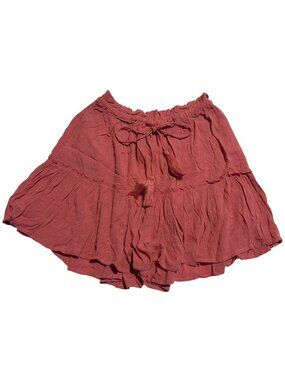 NWT Fishermans Daughter Women's Boho-Style Tiered Ruffle Skirt Pink Melon Sz S